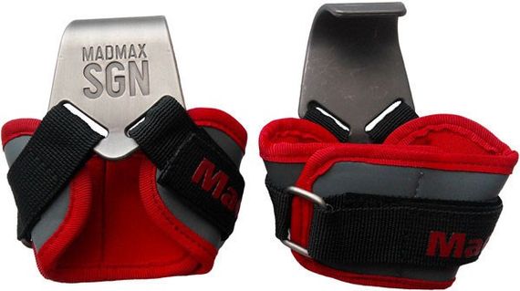 Гаки для тяги на зап'ястя MadMax MFA-330 Lat Hooks Antic silver/Grey/Red | Зображення 3