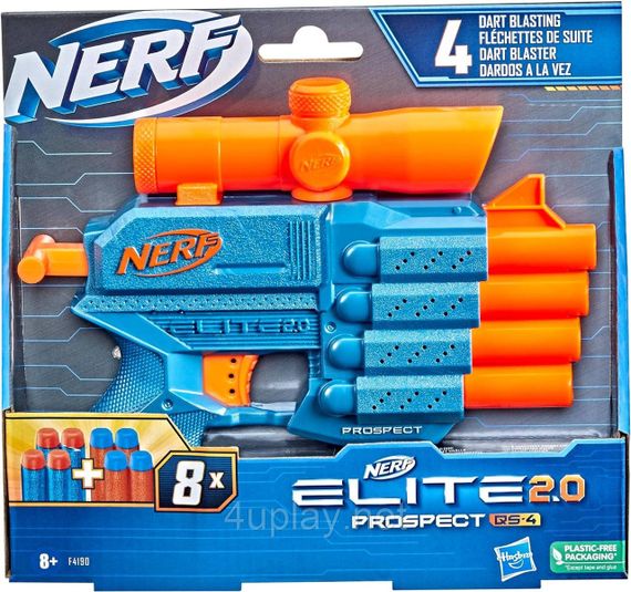 Бластер Nerf Elite 2.0 Prospect QS-4 Нерф Элит Проспект, компактный бластер со встроенным прицелом