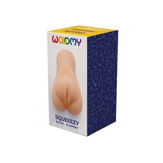 Мастурбатор-вагіна Wooomy Squeeezy Masturbator Vagina, м’які відкриті губи, 13,2х5,4 см, Телесный | Зображення 2