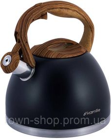 Чайник Kamille Whistling Kettle Black 2.7л из нержавеющей стали со свистком KM-1087