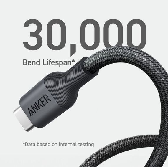 Кабель Anker 544 USB-C to USB-C - 0.9m 140W Bio-Nylon Black | Зображення 2