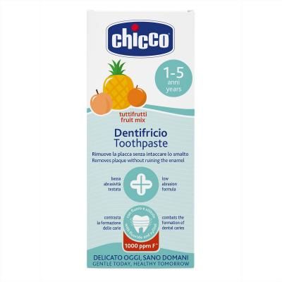 Детская зубная паста Chicco Тутти-Фрутти с фтором 50 мл (10608.00) | Зображення 1