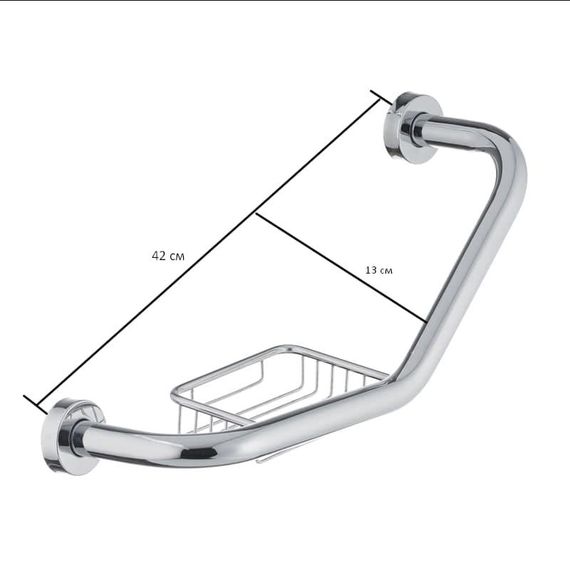Поручень для ванної з мильницею Zerix LR1719 (ZX2633) | Зображення 1