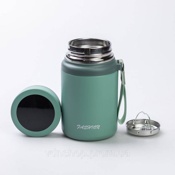 Термос Fashion з датчиком температури 700 мл Оливковий HP-14-20GR | Зображення 4