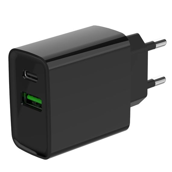 Gembird TA-UC-PDQC20-01-BK (USB Type A + USB Type C) Мережевий зарядний пристрій