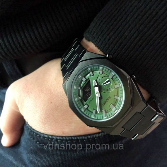 Повседневные кварцевые наручные мужские часы SKMEI 1816BKGNBK Мужские часы стильные для мужчины IA-79 | Зображення 4