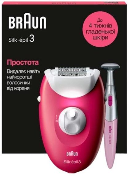 Епілятор Braun Silk Epil 3 SE-3-202 рожевий | Зображення 1