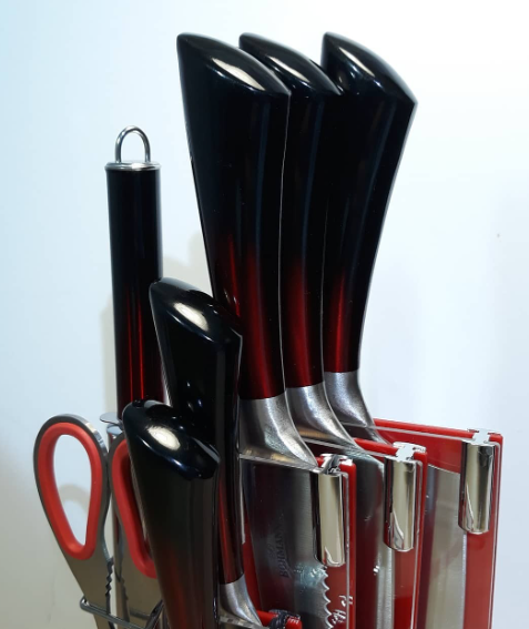 Набор ножей для кухни с подставкой Bohmann BH 8004-09 кухонные ножи и подставки красный | Зображення 1
