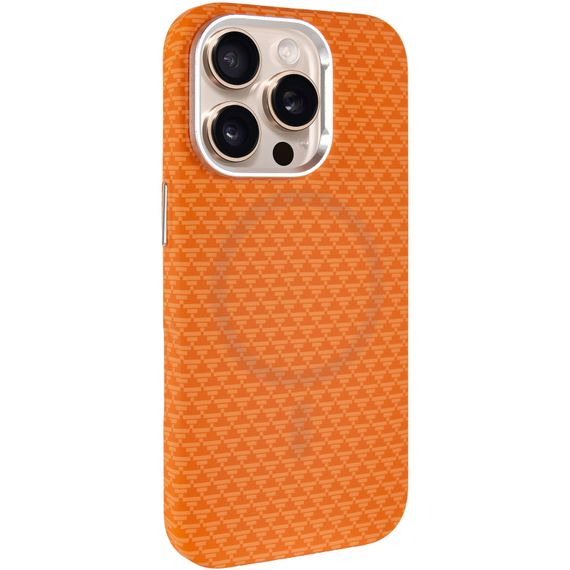 Чохол TPU+PC KVZV Triangular Pattern with Magnetic Fit для Apple iPhone 15 Pro (6.3") Orange