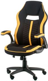Офисное кресло - геймерское кресло Prime black - yellow экокожа
