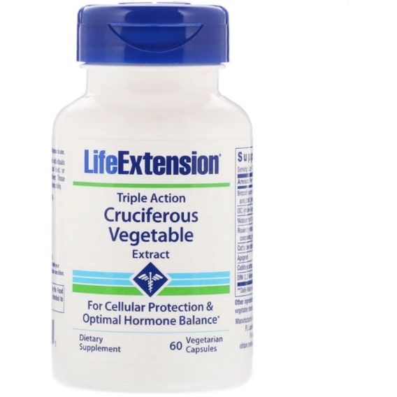 Комплекс для профілактики гормонального балансу Life Extension Triple Action Cruciferous Vegetable Extract 60 Veg Caps LEX-14686