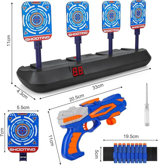 Цифрова мішень з іграшковою зброєю для Nerf, іграшкою-пістолетом із пінопластовими кулями для дітей | Зображення 6