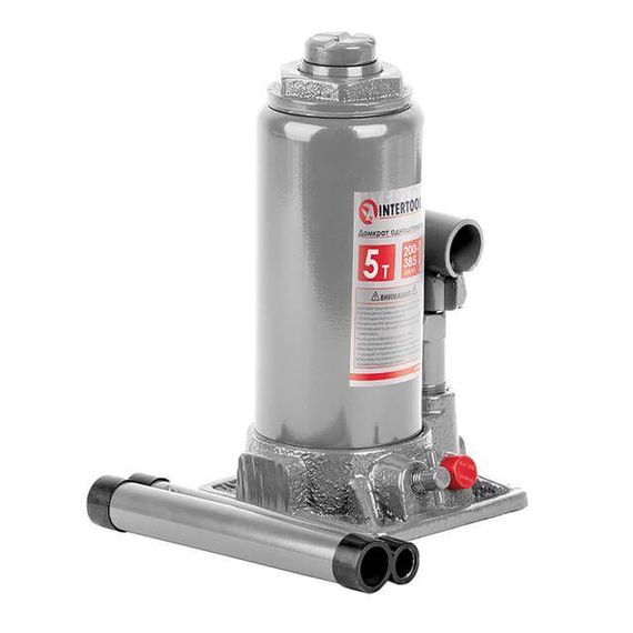 Домкрат "стовпчик" одноштоковий 5 т, 200-385 мм, кейс INTERTOOL GT0053