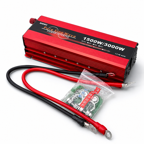Инвертор HOULI 1500W / 3000W  12v 220v ( 1500W чистая синусоида )