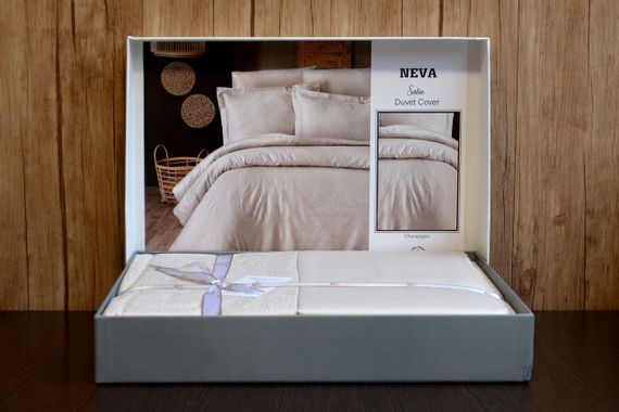 Постільна білизна First Choice Cotton Satin сімейний 160x220 см Neva Champagne | Зображення 1
