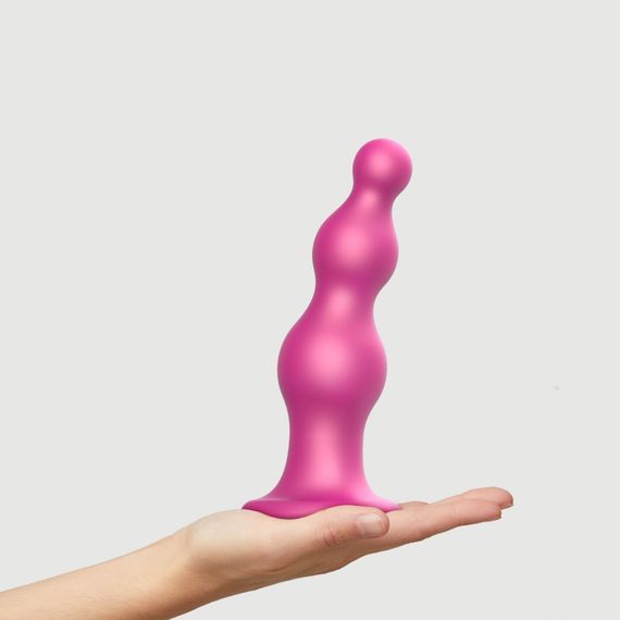 Насадка для страпона Strap-On-Me Dildo Plug Beads Framboise Metallic XXL | Зображення 1