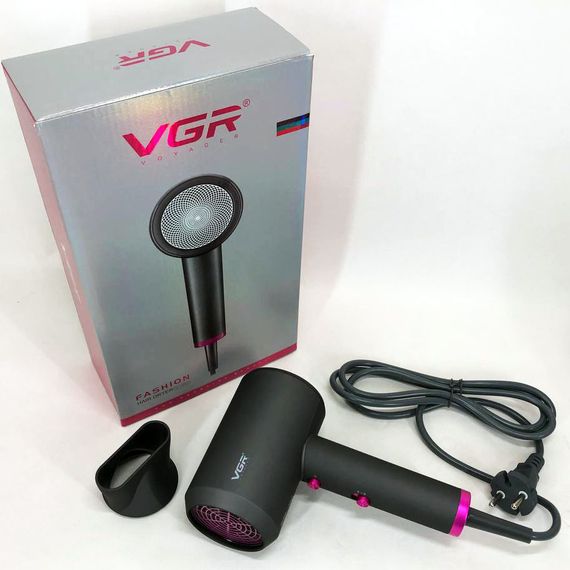 Фен для объемной укладки VGR V-400 2000 Вт, Фен электрический с насадками практичный AX-87 | Зображення 1