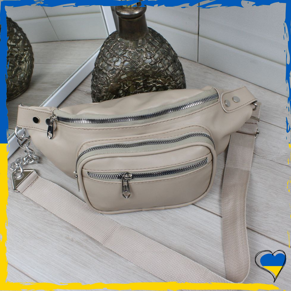 Бананка жіноча з ніжної екошкіри. Сумка через плече жіноча | Зображення 3