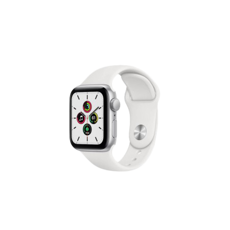 Apple Watch SE GPS 40 мм із корпусом із сріблястого алюмінію та білим спортивним браслетом (MYDM2) - це стильн
