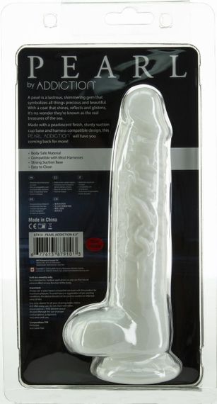 Фалоімітатор ADDICTION Pearl 8.5" Dildo with Balls, віброкуля в подарунок Sex Aura | Зображення 6