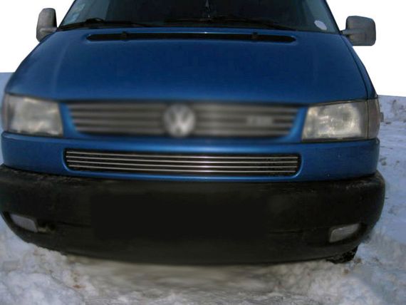 Накладки на решітку в бампер Косою капот (4 шт, нерж) для Volkswagen T4 Caravelle/Multivan