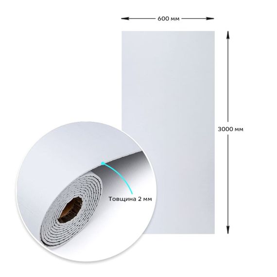 Самоклеюча вініловая плитка в рулоні білий льон 0,6*3m*2мм Мат SW-00002041 | Зображення 2