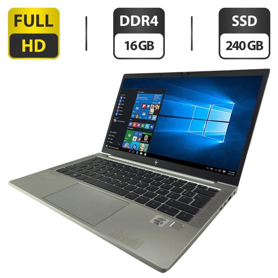 Ультрабук HP EliteBook 830 G7 / 13.3" (1920x1080) IPS / Intel Core i5-10210U (4 (8) ядра по 1.6 - 4.2 GHz) / 16 GB DDR4 / 240 GB SSD / Intel UHD Graphics / WebCam б/у