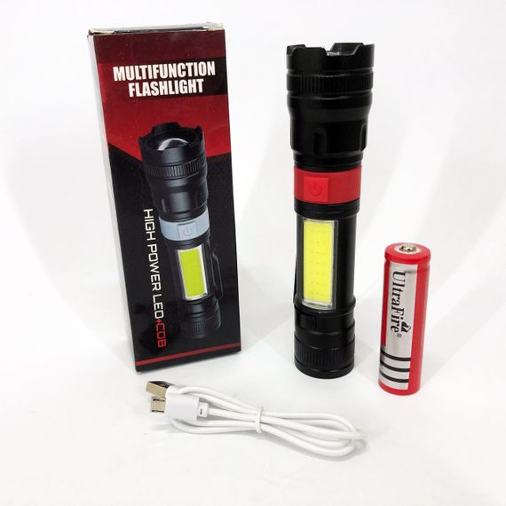 Ліхтар ручний акумуляторний PL-826-P70-COB(white+red), Портативний точковий ліхтар, Похідний ліхтарик | Зображення 9