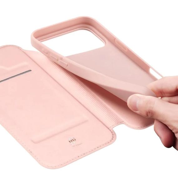 Чохол-книжка Dux Ducis з кишенею для візиток для Apple iPhone 17 Pro Max (6.9") Rose Gold | Зображення 3