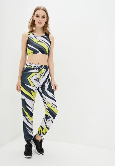 Спортивный топ 4Profi  без рукавов c принтом  "Геометрия" серый/желтый размер L дайвинг 15742 | Зображення 1