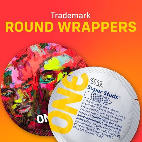 Набір текстурованих презервативів із шипами ONE Super Studs (ціна за упаковку 12 шт) sexstyle | Зображення 2