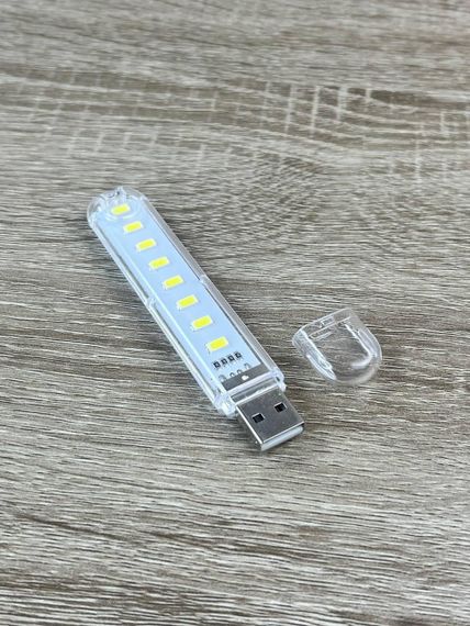 Світлодіодний LED-ліхтарик USB-8LED компактна USB LED-лампа з 8 світлодіодами та яскравим білим світлом | Зображення 1