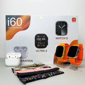 Комплект i60 - Watch Ultra 3 / Smart Watch 10 / Air Pro 2 / 7 ремінців / 2 захисних чохла (Помаранчевий)
