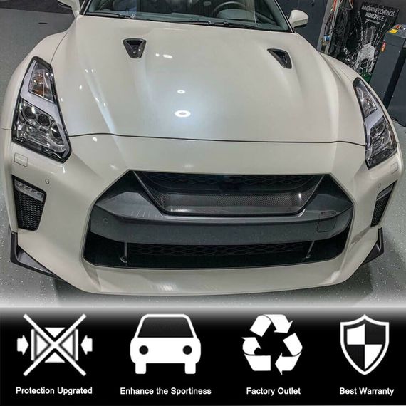 Накладка на решетку радиатора (2017-2019, Карбон) для Nissan GT-R | Зображення 1