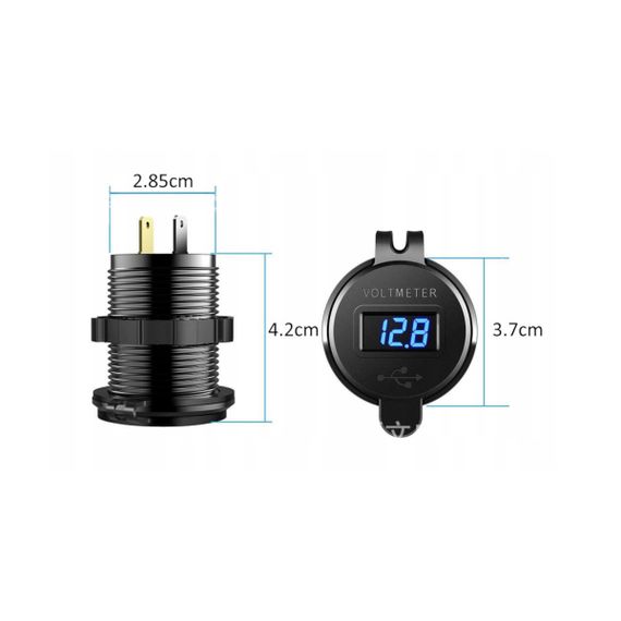 Автомобильная быстрая зарядка USB QC 3.0 с вольтметром (DS9602) | Зображення 2