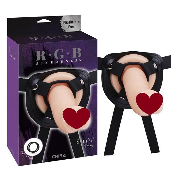 Страпон-насадка для стимуляції точки G Chisa R.G.B Sex Harntss Slim G на ременях sexstyle