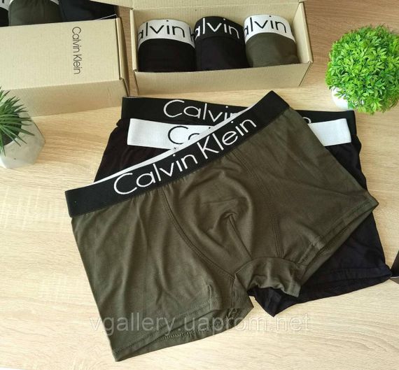 Мужской набор Calvin Klein Steel Black, мужские трусы Кельвин Кляйн в коробке на 3 штук, набор трусов Модал | Зображення 2