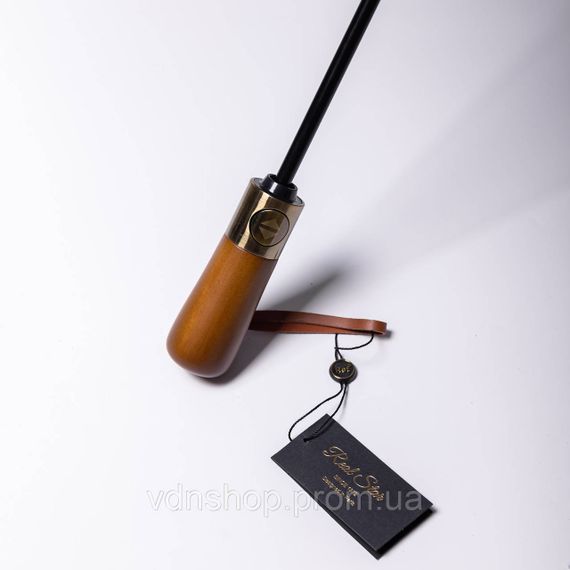 Зонт автоматический с деревянной ручкой классический из полиэстера диаметр 116 см Серый HP-23-8G | Зображення 3