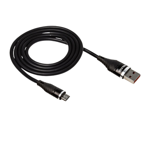 Кабель USB MicroUSB WALKER C735 3,1А 1м чорний