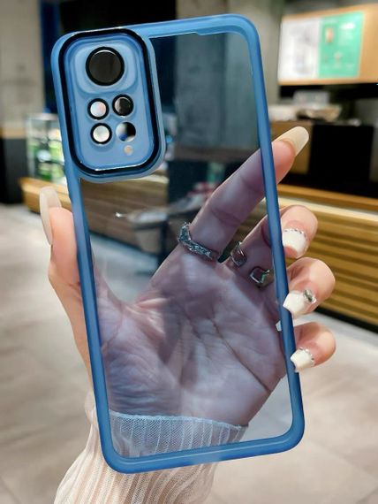 М'який силіконовий чохол зі склом на камеру для Vivo Y31 колір Синій