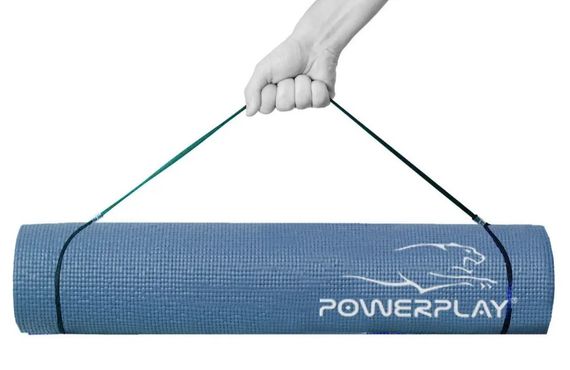 Килимок для йоги та фітнесу PowerPlay 4010 PVC Yoga Mat Темно-синій (173x61x0.6) (PP_4010_Navy_(173*0,6)) | Зображення 8