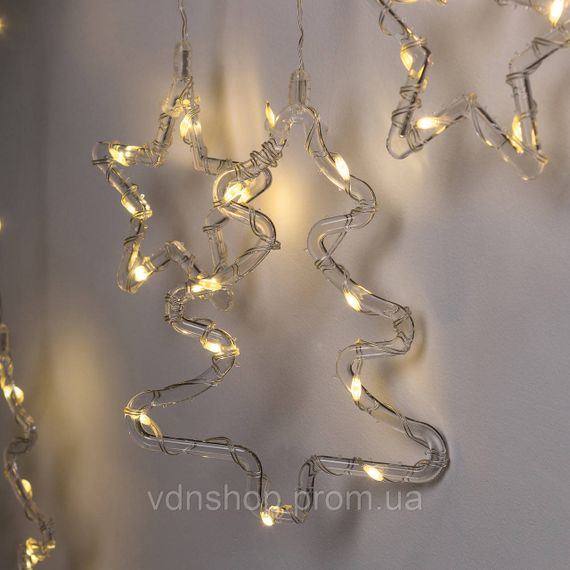 Гірлянда штора світлодіодна GarlandoPro зірка та ялинка 120LED 3х0,9 м 8 режимів Жовтий 1733072Y | Зображення 5