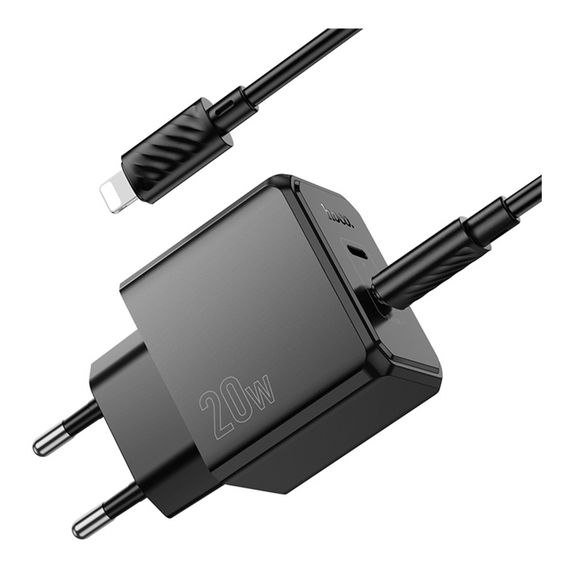 Мережевий зарядний пристрій Hoco CS16A 1 USB-C/1IP PD/QC 20W+Type-C to Lightning | Зображення 5