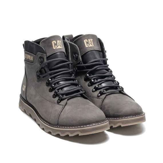 зимові шкіряні черевики CAT сірі