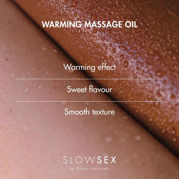 Розігріваюча їстівна масажна олія Slow Sex by Bijoux Indiscrets WARMING MASSAGE OIL | Зображення 3