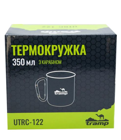 Сталева термокухоль з карабіном Tramp 350 мл UTRC-122-olive Півниковий кухоль із карабіном термо | Зображення 2
