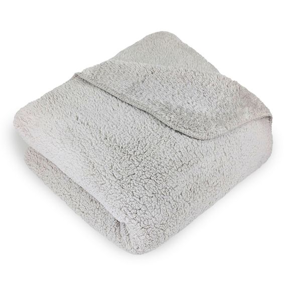 Плед-ковдра з шерпи та флісу світло-сірий Love You 200 x 220 см | Зображення 1