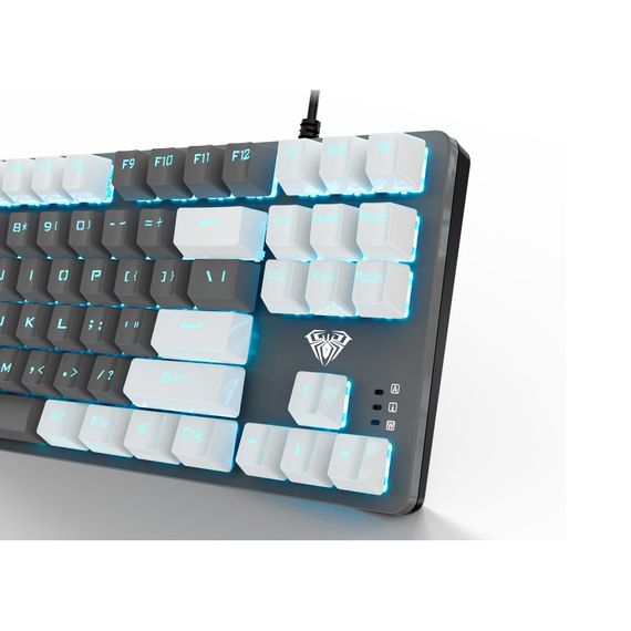 Клавіатура Aula F3287 Keycap KRGD Blue USB UA White/Grey (6948391240688) | Зображення 2