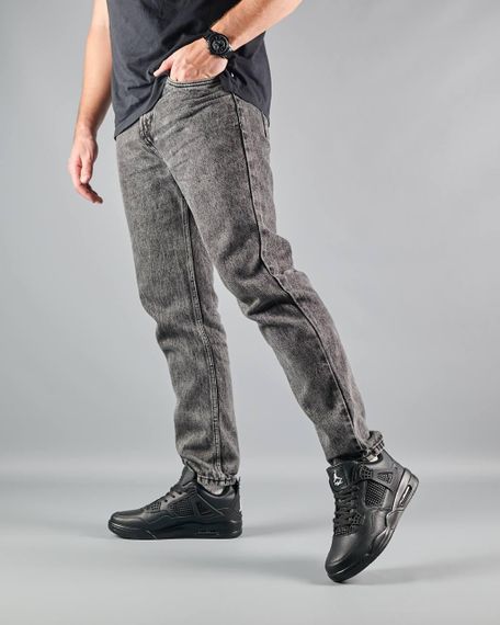 Кросівки зимові чоловічі Air Jordan 4 Retro Fleece Termo All Black Leather , В'єтнам 44 28.5 см | Зображення 2