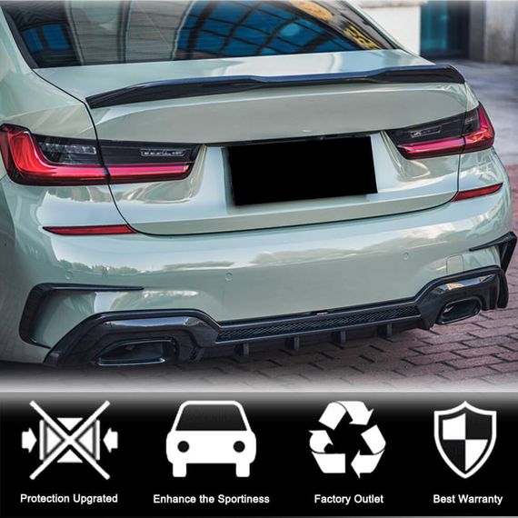 Накладки на задній бампер Flap (для M-Sport 2018-2022, Карбон) для BMW 3 серія G20/21 2018- рр | Зображення 3